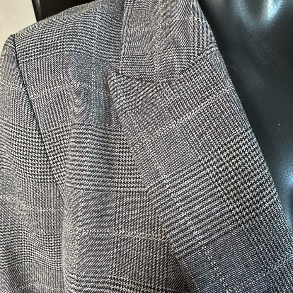 Blazer jacket black & gray double-breasted (oversized) - Picture 3 of 7